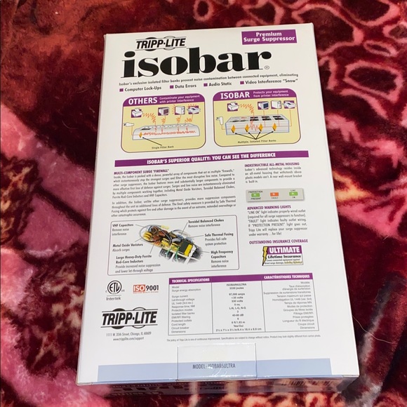 🆕 Surge Protector Tripp Lite - ISOBAR8ULTRA 8 AC Outlets 12 ft. Over $120 MSRP - Picture 4 of 7